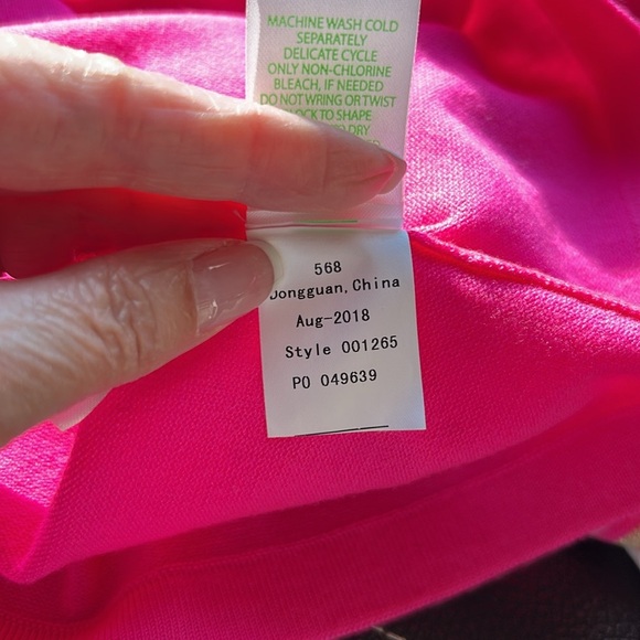 Lilly Pulitzer Callee Sweater Pink Flounce Ruffle Sleeve Gold Buttons Crewneck M - Picture 11 of 13